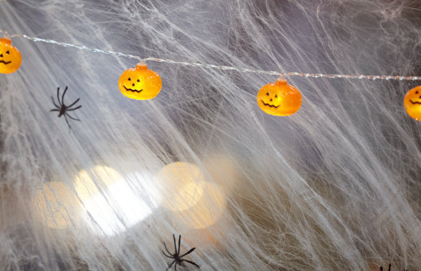 万圣节南瓜球花环图片下载