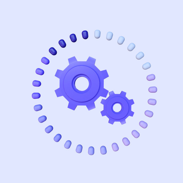 齿轮更新图标。加载或更新文件，安装新软件，操作系统，更新支持，设置选项，维护，调整应用程序进程，3d渲染图片下载