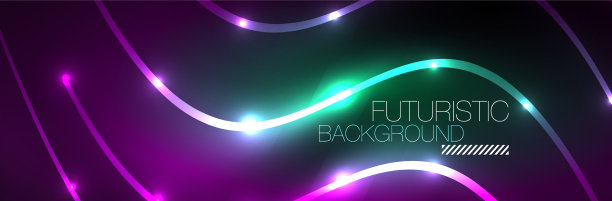 闪亮的霓虹灯黑暗抽象的背景与图片下载