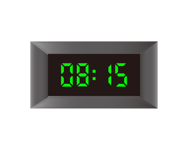 带有数字显示的时钟。时钟面矢量插图。图片下载