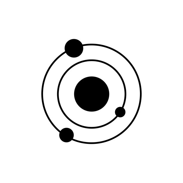 太阳系图标。星系的象征。把行星矢量标平。图片下载