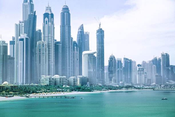 迪拜码头住宅和办公楼群，阿联酋图片下载