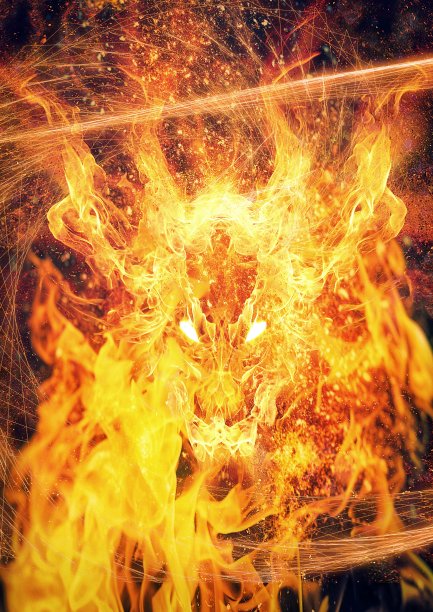 燃烧的火龙的3d插图图片下载