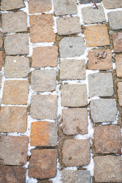 道路铺装石板图案。用石头铺成的路。图片下载