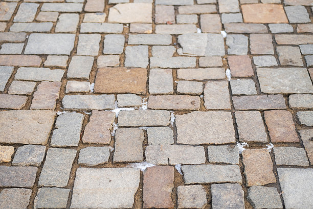 道路铺装石板图案。用石头铺成的路。图片下载