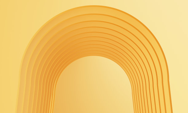 黄色蜡笔建筑弧线节奏背景- 3d渲染图片下载