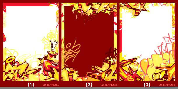 酷彩色抽象城市涂鸦风格A4海报矢量插图背景模板图片下载