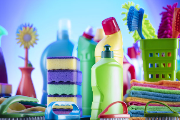 房屋和办公室清洁产品。图片下载