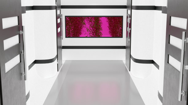 抽象背景的科学Fi现代未来主义实验室的椅子，3D插图渲染图片下载