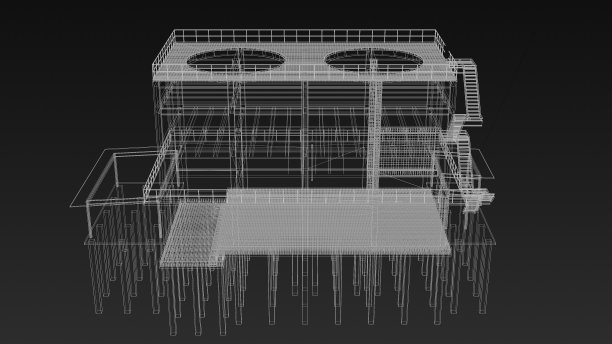 工业建筑三维插画图片下载