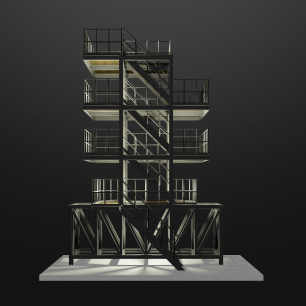 工业建筑三维插画图片下载