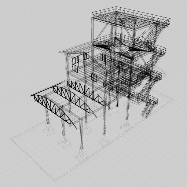 工业建筑三维插画图片下载