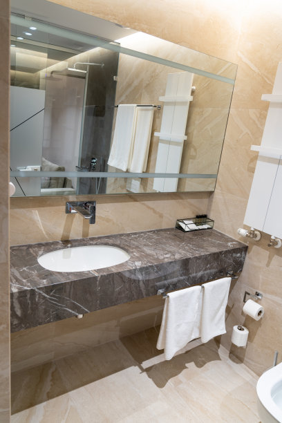 豪华公寓的现代浴室内部图片下载