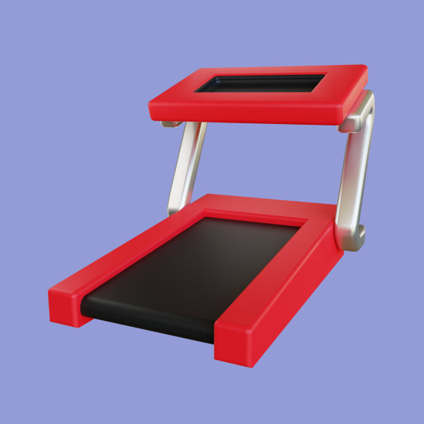 3 d跑步机插图。健身房跑步器材3d渲染图片下载