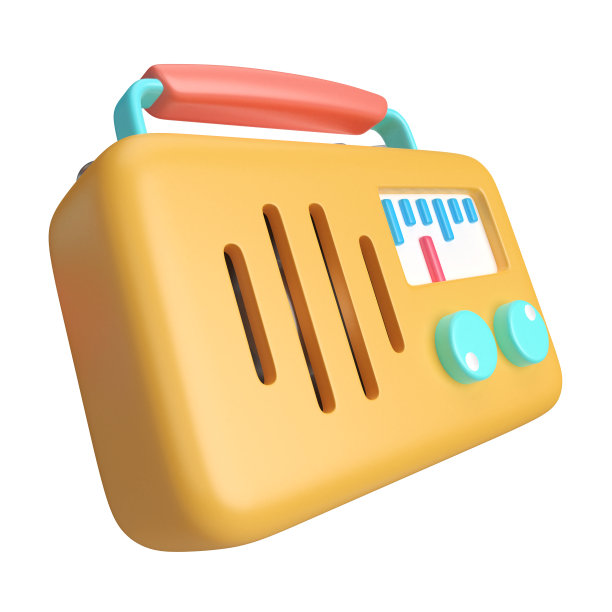 无线电3D插图图标图片下载