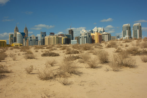 迪拜的午间沙漠景象图片下载