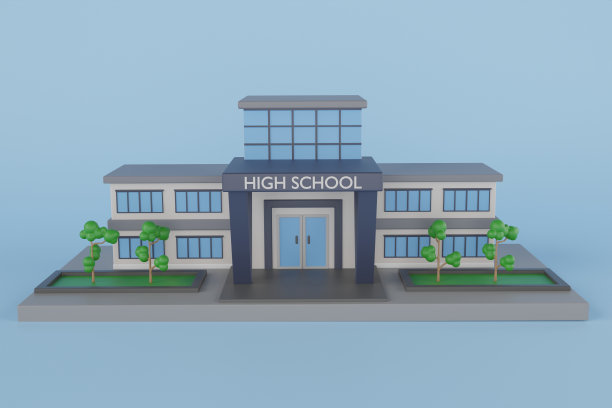 3D学校大楼隔离图片下载