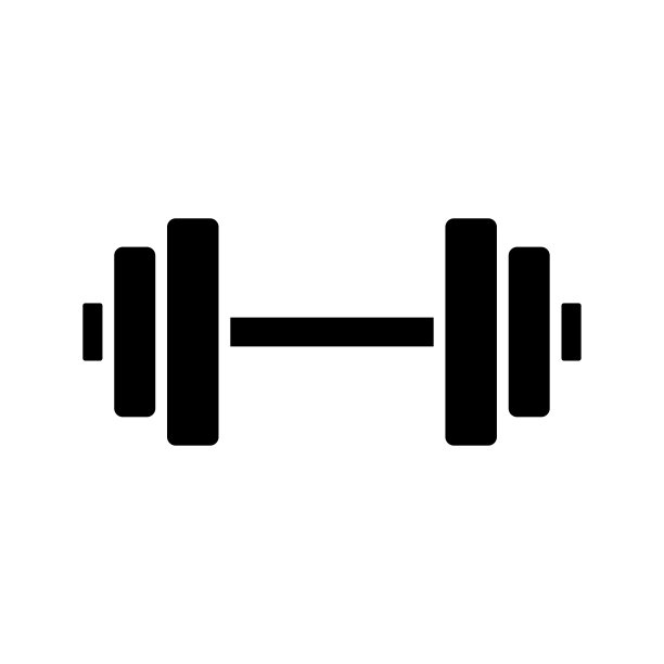 杠铃图标矢量设计模板在白色背景图片下载