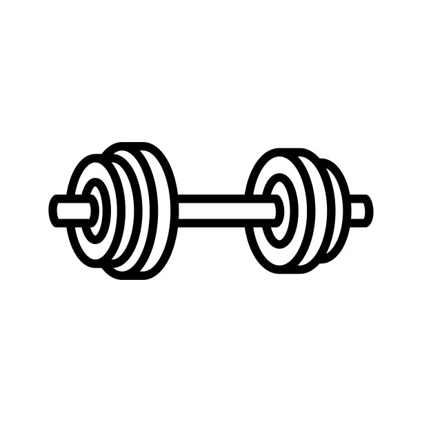 杠铃图标矢量设计模板在白色背景图片下载