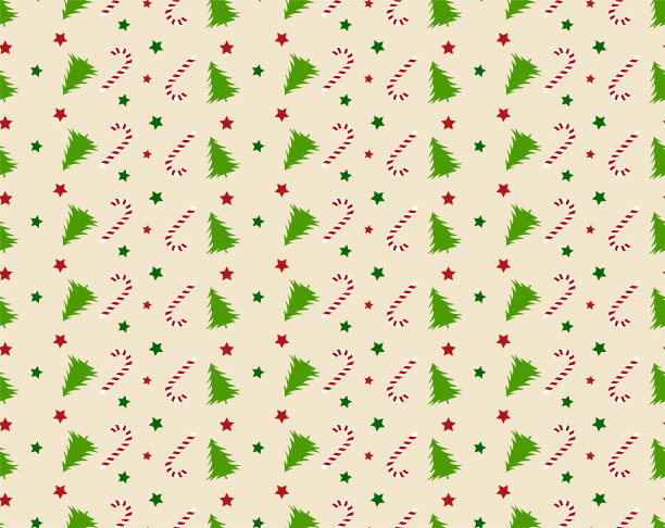 圣诞快乐无缝图案，圣诞树背景设计，适用于枕头、印花、时装、服装、面料、礼品包装。矢量素材图片下载