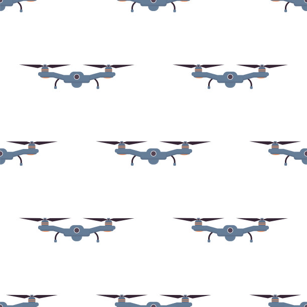 无缝模式与无人机。现代技术。纹理与飞行直升机。时尚风格的背景、装饰。图片下载