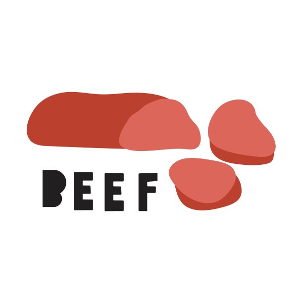 牛肉。矢量平面设计。图片下载