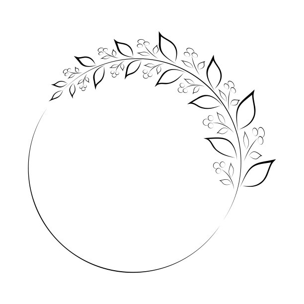 树枝满叶手工绘制各种图案适合装饰婚礼卡片，派对，派对，横幅，标志。图片下载