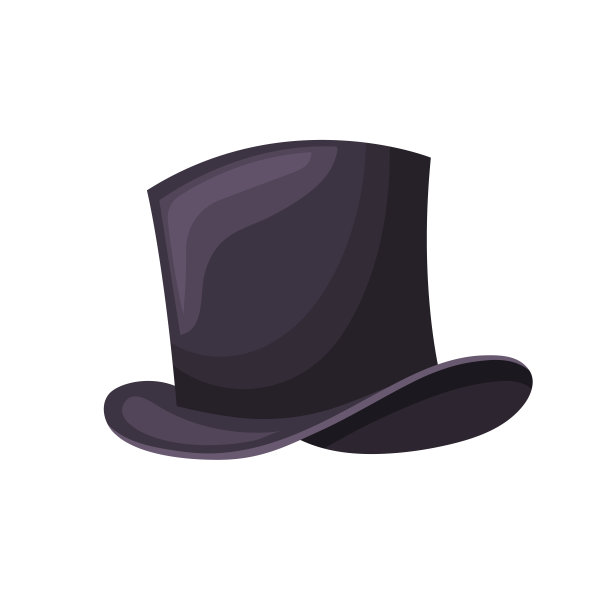 绅士帽子卡通矢量插图图片下载