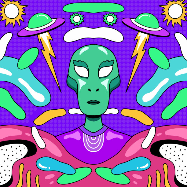 外太空的外星人背景图片下载