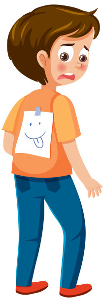 可怜的孩子背上有便利贴图片下载