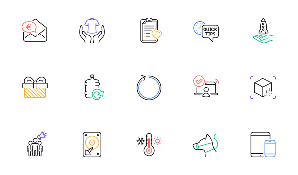 循环快速提示和患者病史线图标图片下载