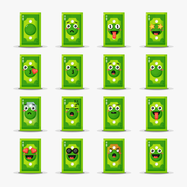 可爱的钞票与表情集图片下载