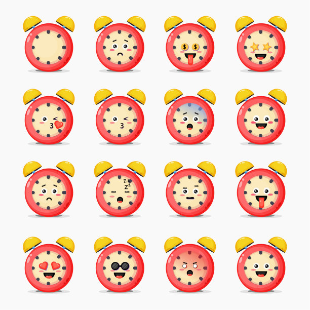 一套可爱的表情闹钟图片下载