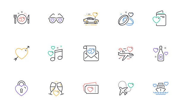 蜜月线图标集婚礼车结婚图片下载