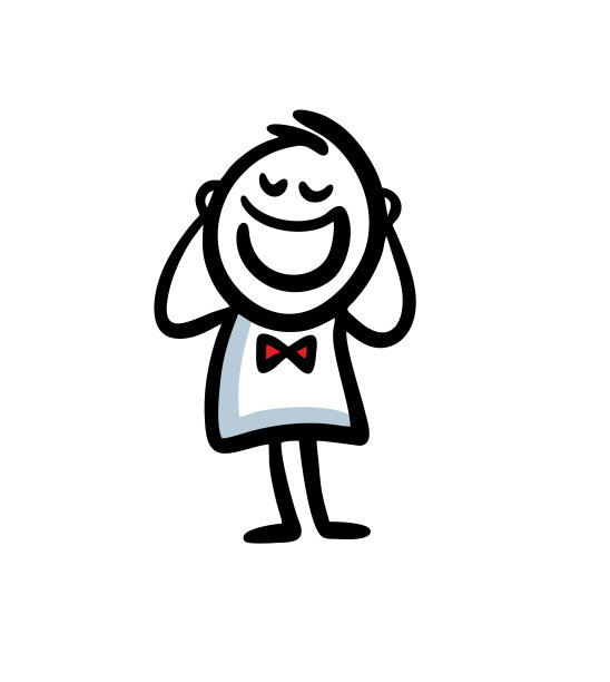 快乐的男主角打着领结，穿着戏服。图片下载