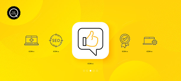 医疗帮助与SEO极简线条图标素材图片下载