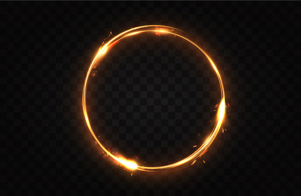 金色圆带火焰效果。光effect.Vector。图片下载