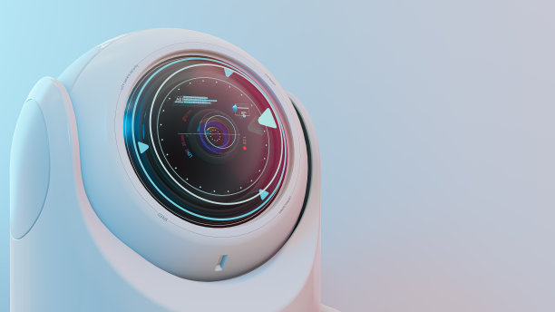 带有运动传感器的未来安全闭路电视摄像头。图片下载