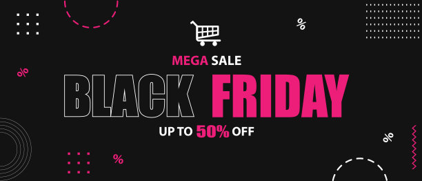 黑色星期五的矢量海报或横幅。社交媒体和网站黑色星期五销售横幅模板设计图片下载