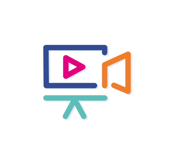 抽象彩色监控视频标识图标。图片下载