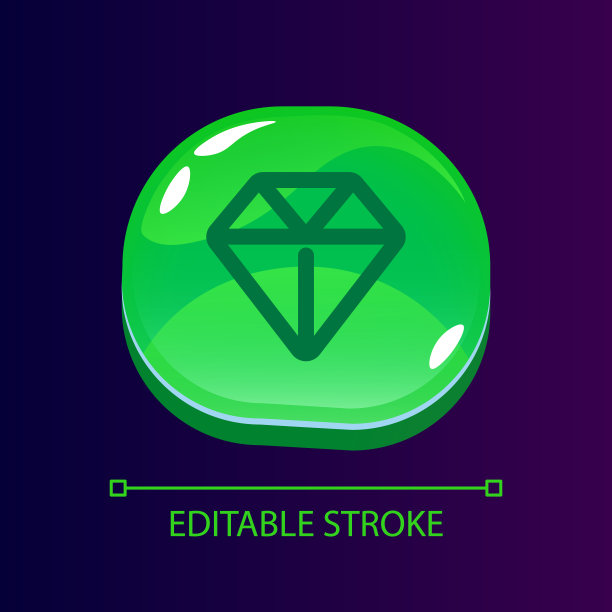 菱形光滑的ui按钮与线性图标图片下载