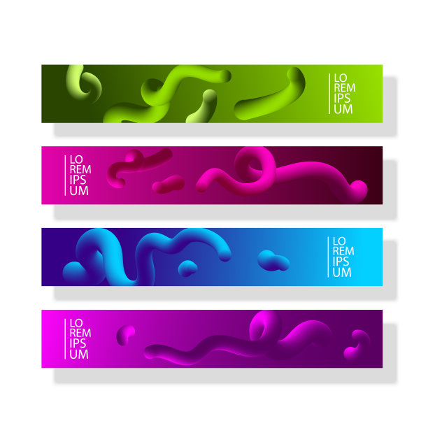 横幅为您的网站彩色抽象封面。渐变背景上的彩色流体。Eps10矢量插图。图片下载