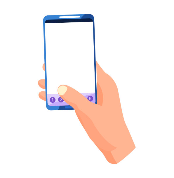 手持智能手机和触摸屏。平面矢量插图手机与空白屏幕图片下载