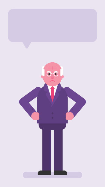 老商人双手叉腰，心烦意乱图片下载