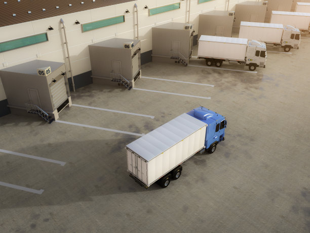 仓库的后勤拖车或卡车组图片下载