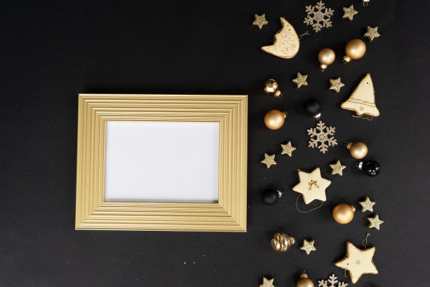 黑色和金色的圣诞节图片下载