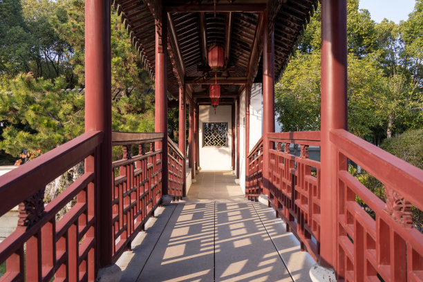 中国古典建筑廊道图片下载