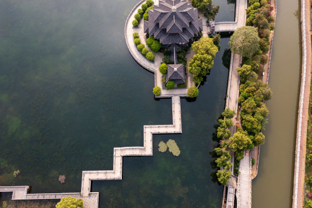 中国古建筑航拍照片图片下载