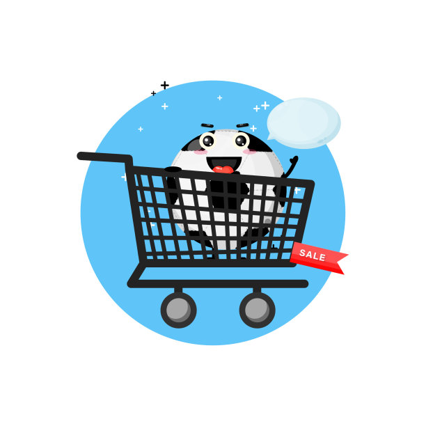 购物车里可爱的足球吉祥物图片下载