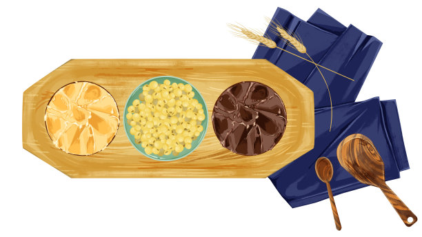 一碗大豆和味噌的手绘插图(日本发酵食品)图片下载